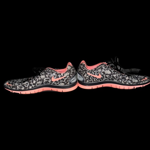 Coral and Gray Cheetah Print Nike Running Shoes - Picture 5 of 7